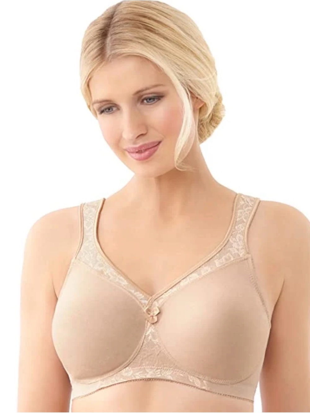 Glamorise 1070 Magic Lift Wirefree Bra 38G Beige No Lining Or Padding Comfort